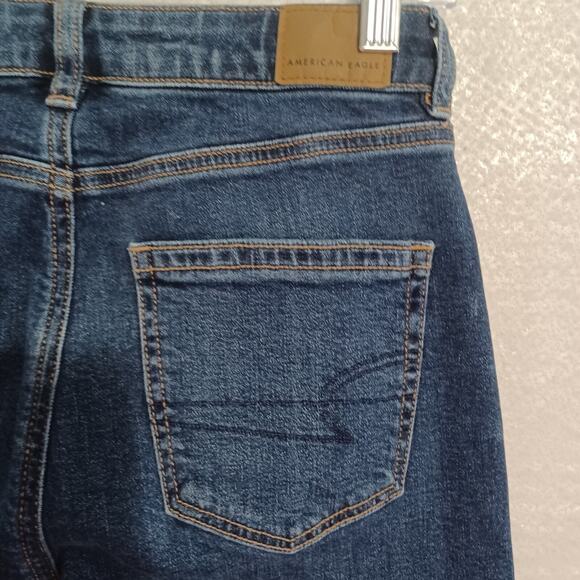 American Eagle MOM JEAN Women’s 0 Short Blue Medium Wash Mid Rise Stretch Denim - Picture 5 of 11